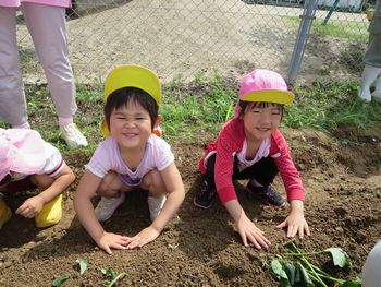芋苗植えの様子
