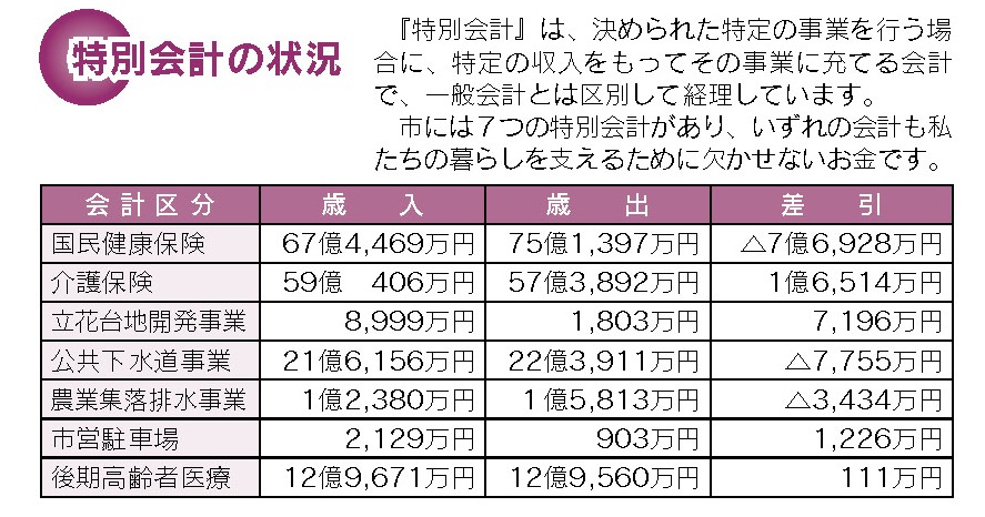 特別会計の状況の表