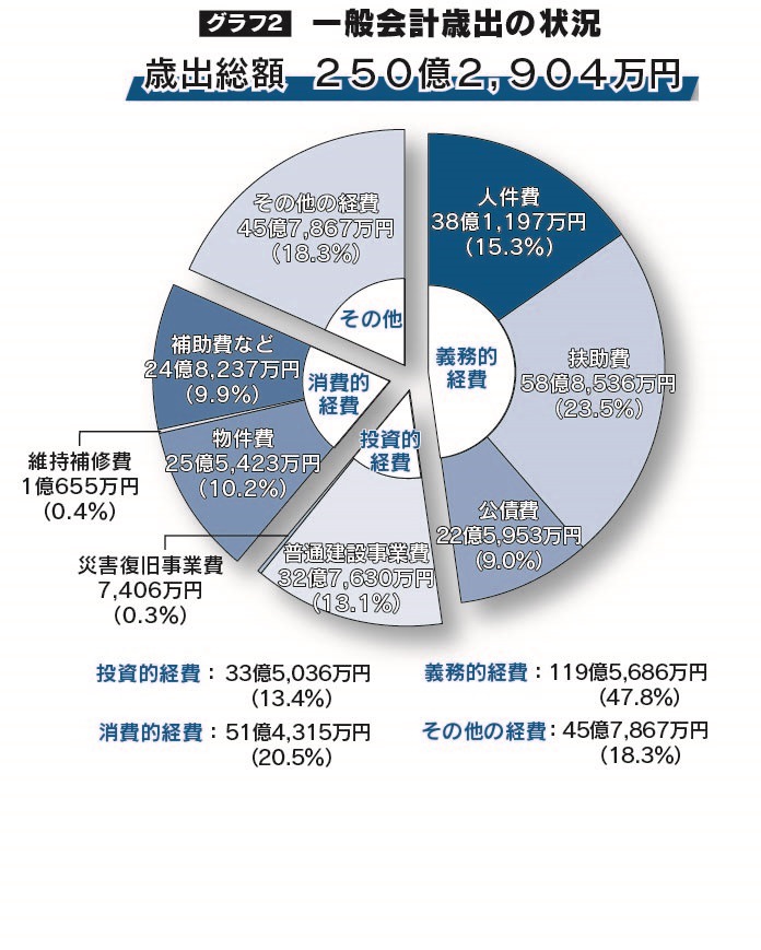 一般会計歳出の状況のグラフ