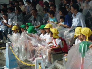 いるかショーを見ているところ