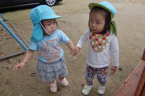 歩いているところ