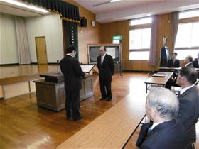 駐在員就退任式のようす