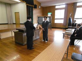 駐在員就退任式のようす