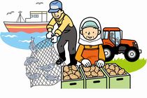 農業漁業を営む人