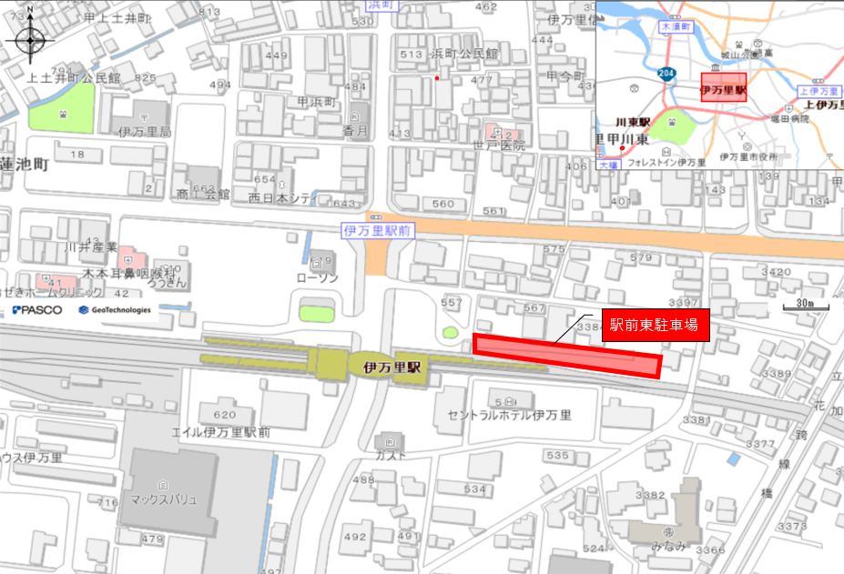 駅前東駐車場位置図