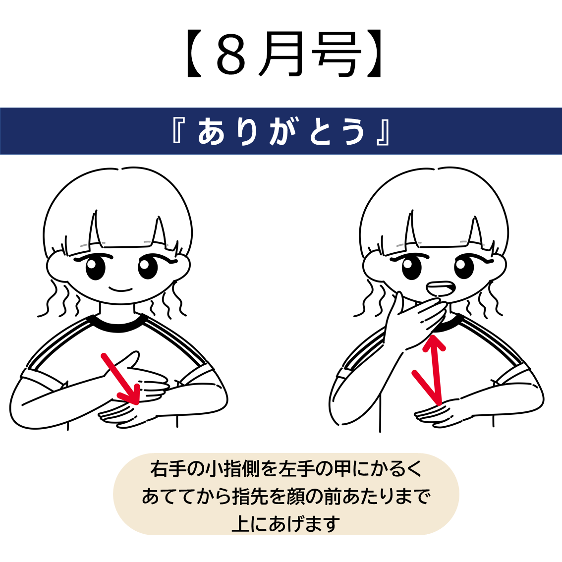 8月手話　ありがとう