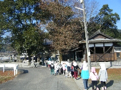 神社の鳥居をくぐった写真